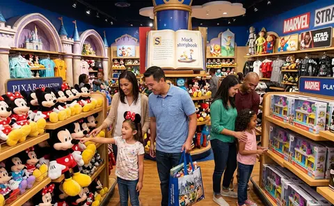 Shoppers in a Disney Store