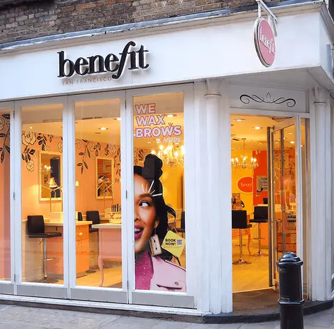 Outside a Benefit boutique